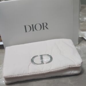 Dior Soft Pink Pouch with Silver Emblem